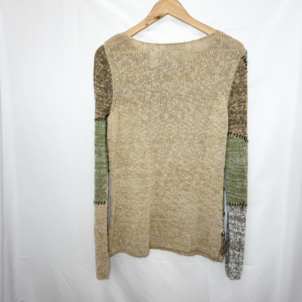 Jh Collectibles Boho Earthy Intarsia Open Knit Sweater L Coastal Basics Textured - Picture 3 of 11